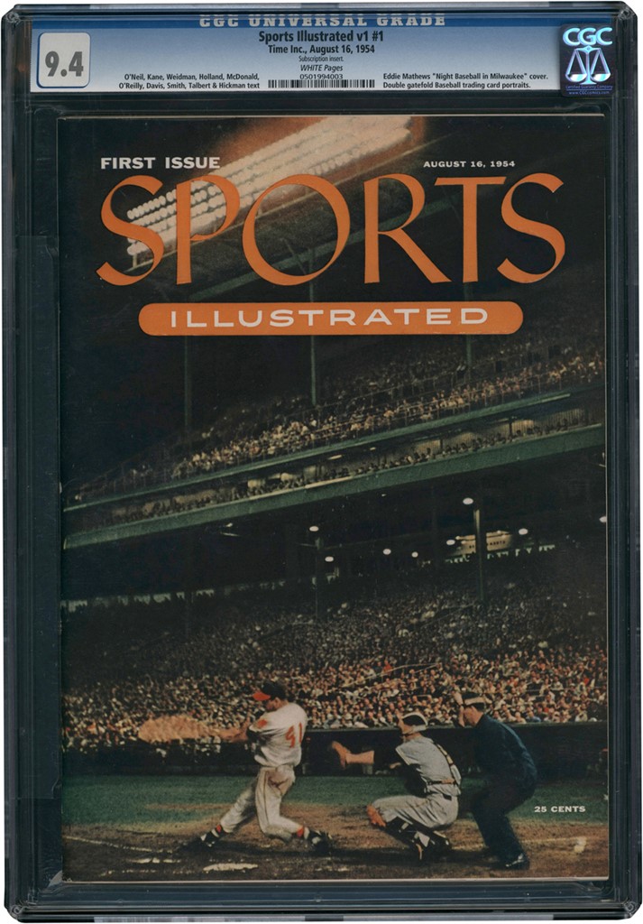 Baseball Memorabilia - 1954 Sports Illustrated #1 White Pages CGC 9.4