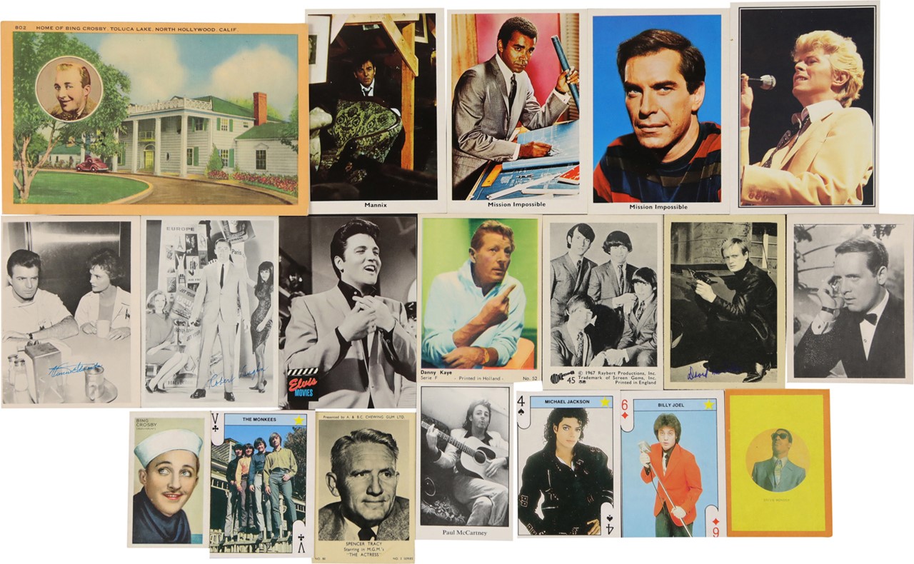 Collection of 1920’s-70’s Non-Sport Cards – Actors, Actresses, Rock Stars (250)