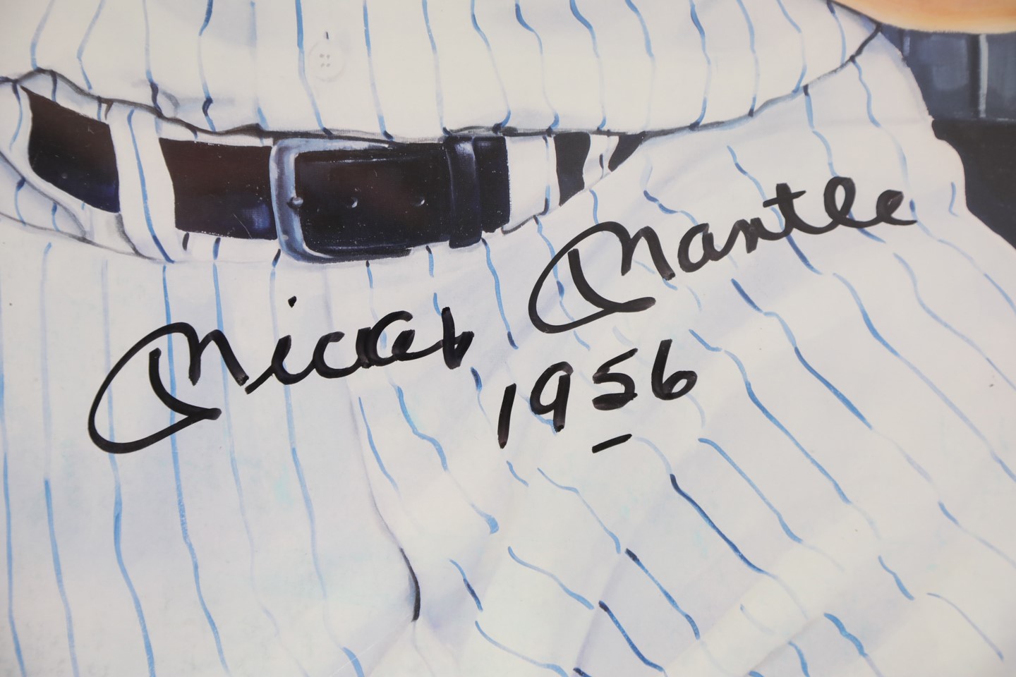 Stunning Mickey Mantle "1956" Triple Crown Signed Poster from the Greer Johnson Estate (JSA)