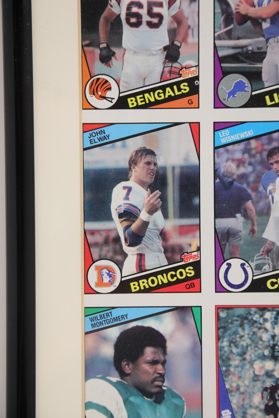 1984 Topps Football Uncut Sheet with Marino and Elway Rookies