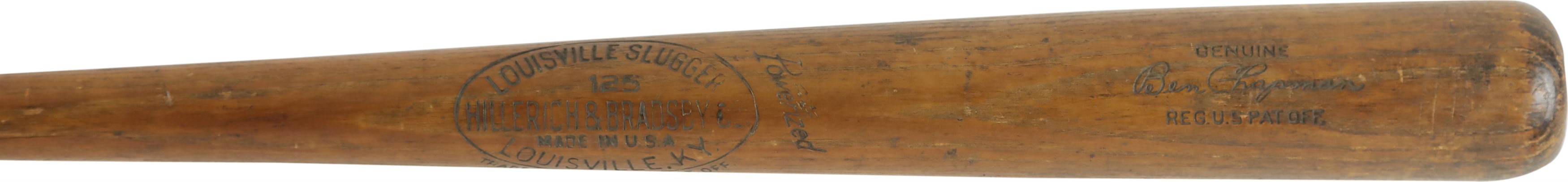 - 1934-37 Ben Chapman New York Yankees Side Written Game Used Bat (PSA)