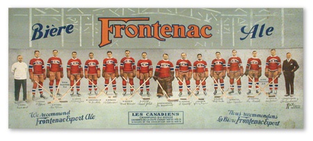 1930-31 Montreal Canadiens Frontenac Beer Poster (13x30”)