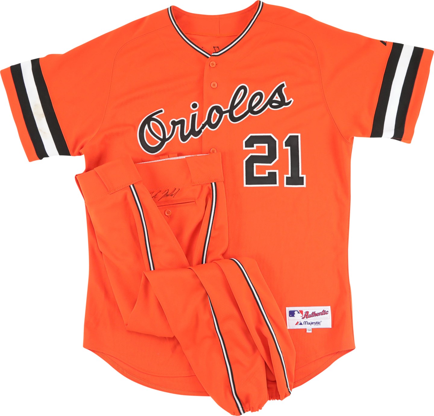 - 2010 Nick Markakis Baltimore Orioles Game Worn Throwback Uniform (MLB Authentic)