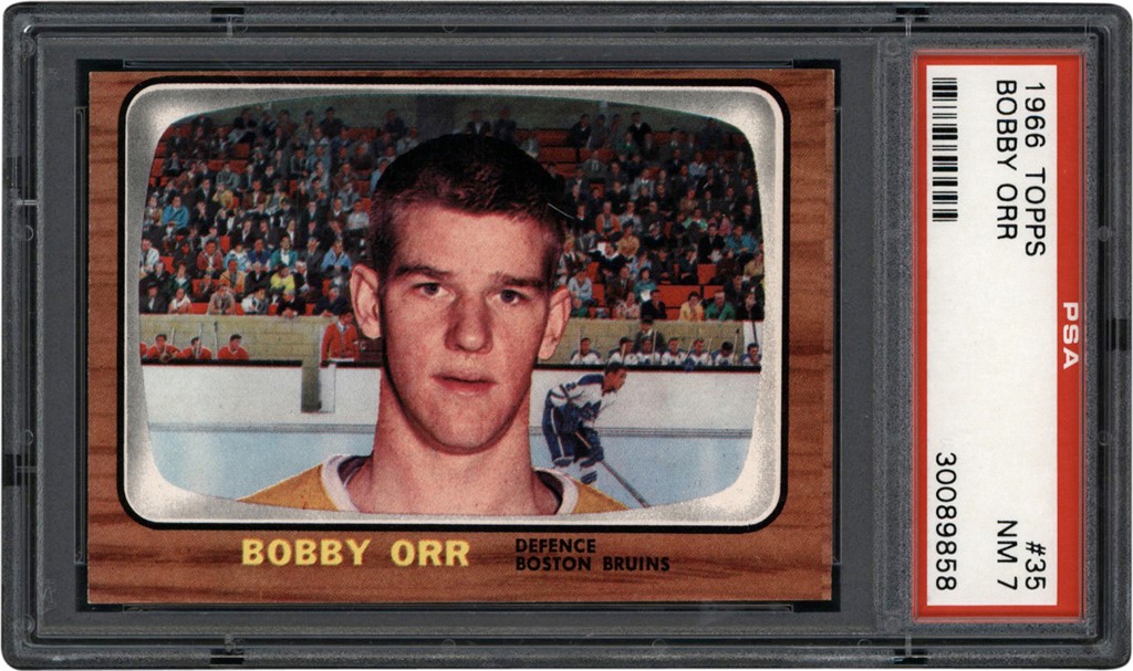 Hockey Cards - 1966 Topps #35 Bobby Orr Rookie PSA NM 7