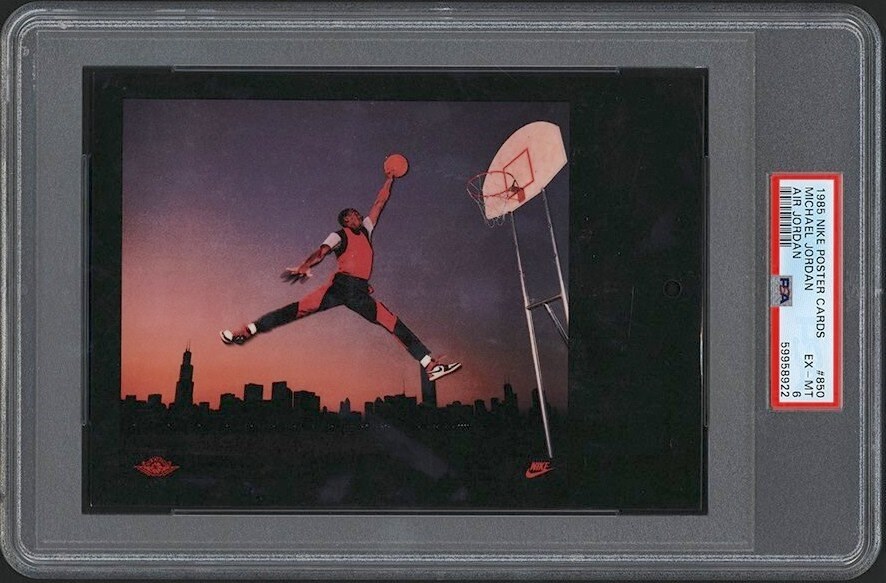 1983-85 Nike Poster Cards (27) with PSA 6 Michael Jordan