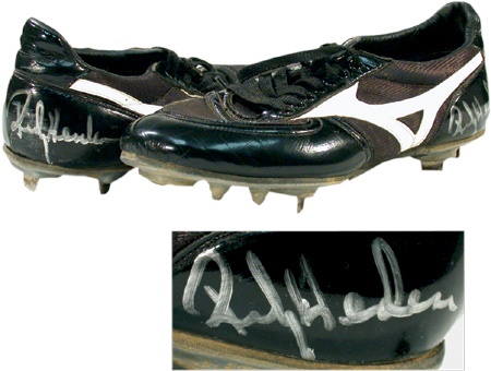 - Circa 2000 Rickey Henderson Signed Game Worn Cleats