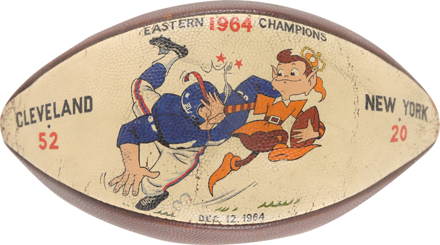 - December 12, 1964, Cleveland Browns Team Signed Game Ball from the Frank Ryan Collection - Ryan Throws 5TD's