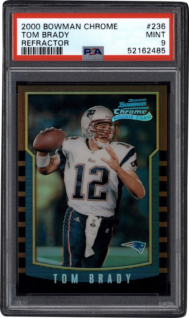 - 2000 Bowman Chrome Refractor #236 Tom Brady Rookie Card PSA MINT 9