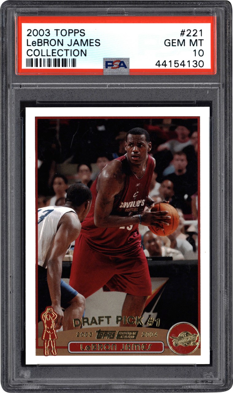 Modern Sports Cards - 2003 Topps Collection #221 LeBron James Rookie PSA GEM MINT 10