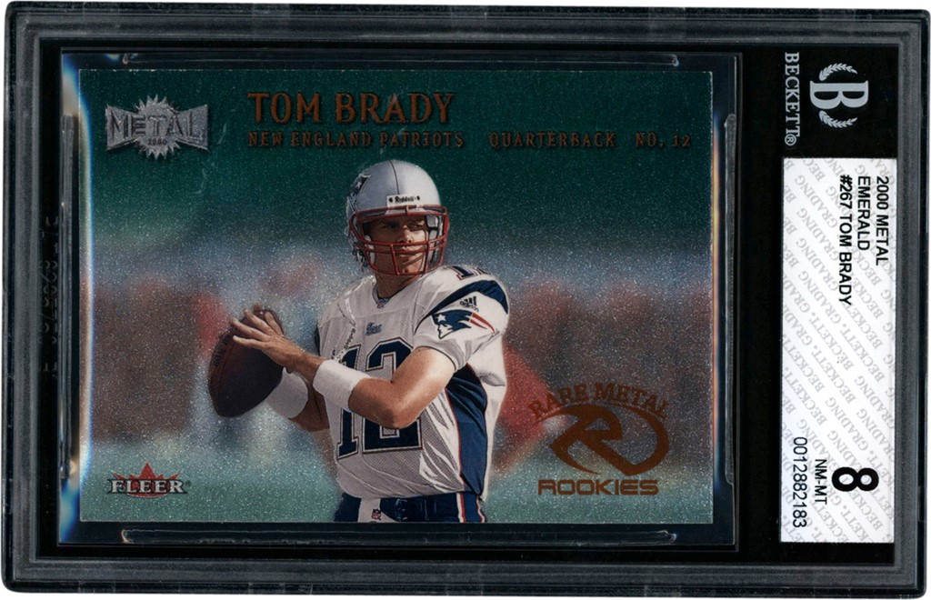 - 2000 Metal Emerald #267 Tom Brady Rookie BGS NM-MT 8