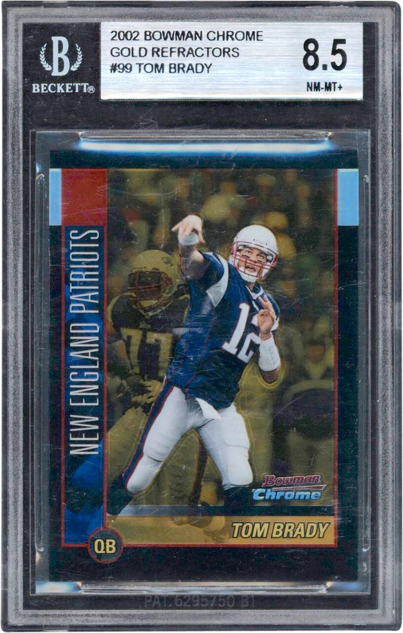 2002 Bowman Chrome Gold Refractors #99 Tom Brady 21/50 BGS NM-MT+ 8.5 (Pop 1 - Four Higher)