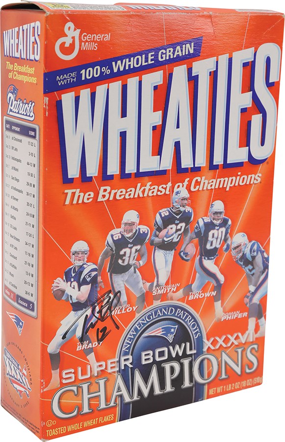 - Tom Brady Signed Super Bowl XXXVI Champions Wheaties Box (PSA)