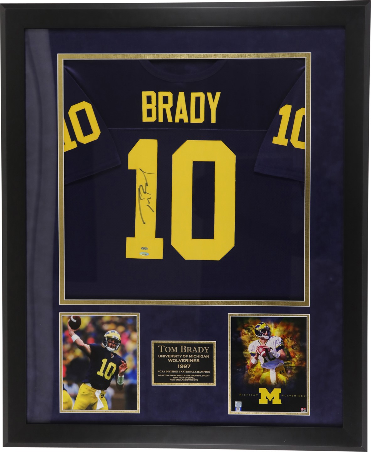 - Tom Brady Michigan Wolverines Signed Jersey Display (Steiner)