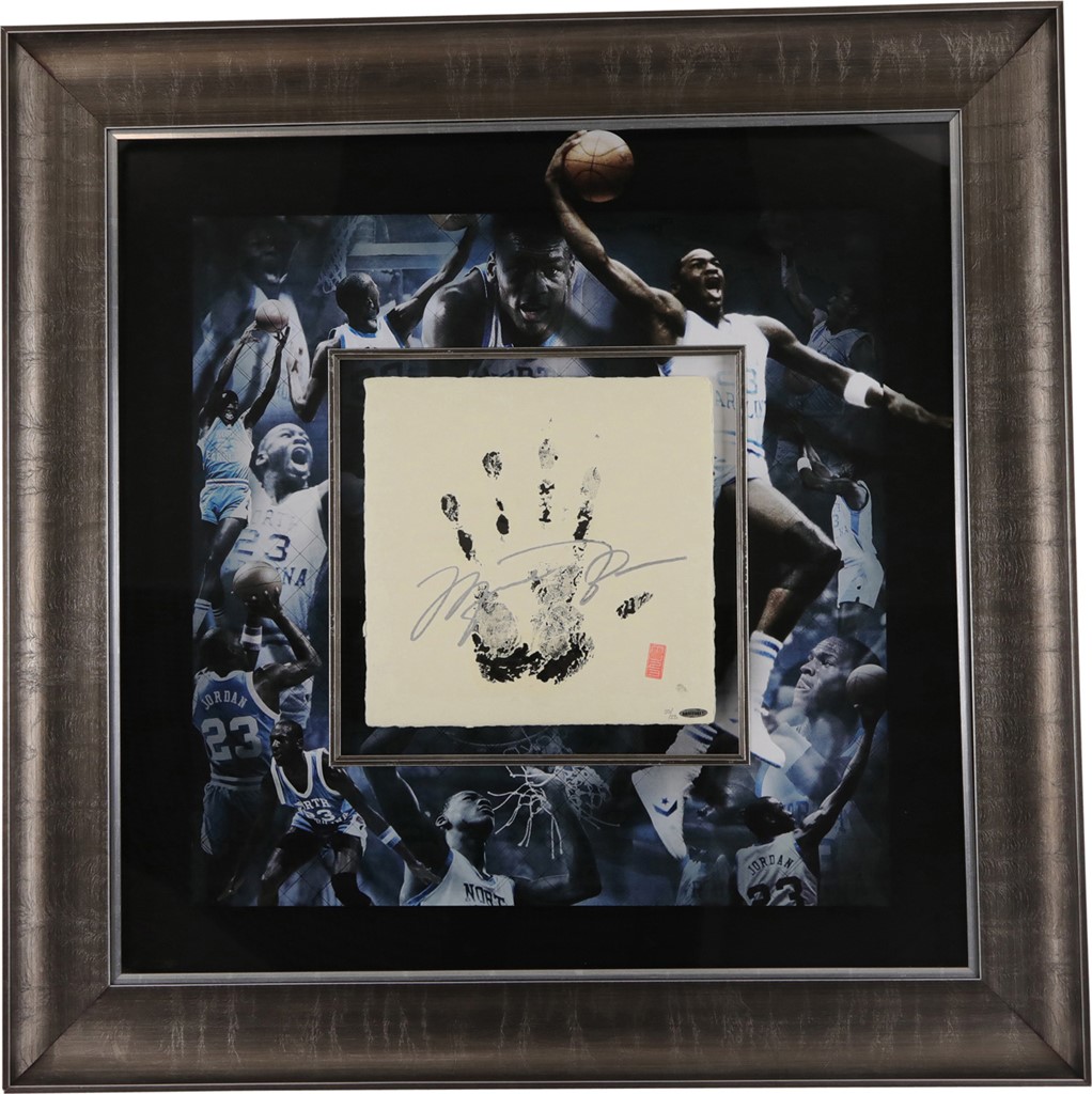 Michael Jordan UNC Signed Tegata Hand Impression Limited Edition Display 20/23 (UDA)