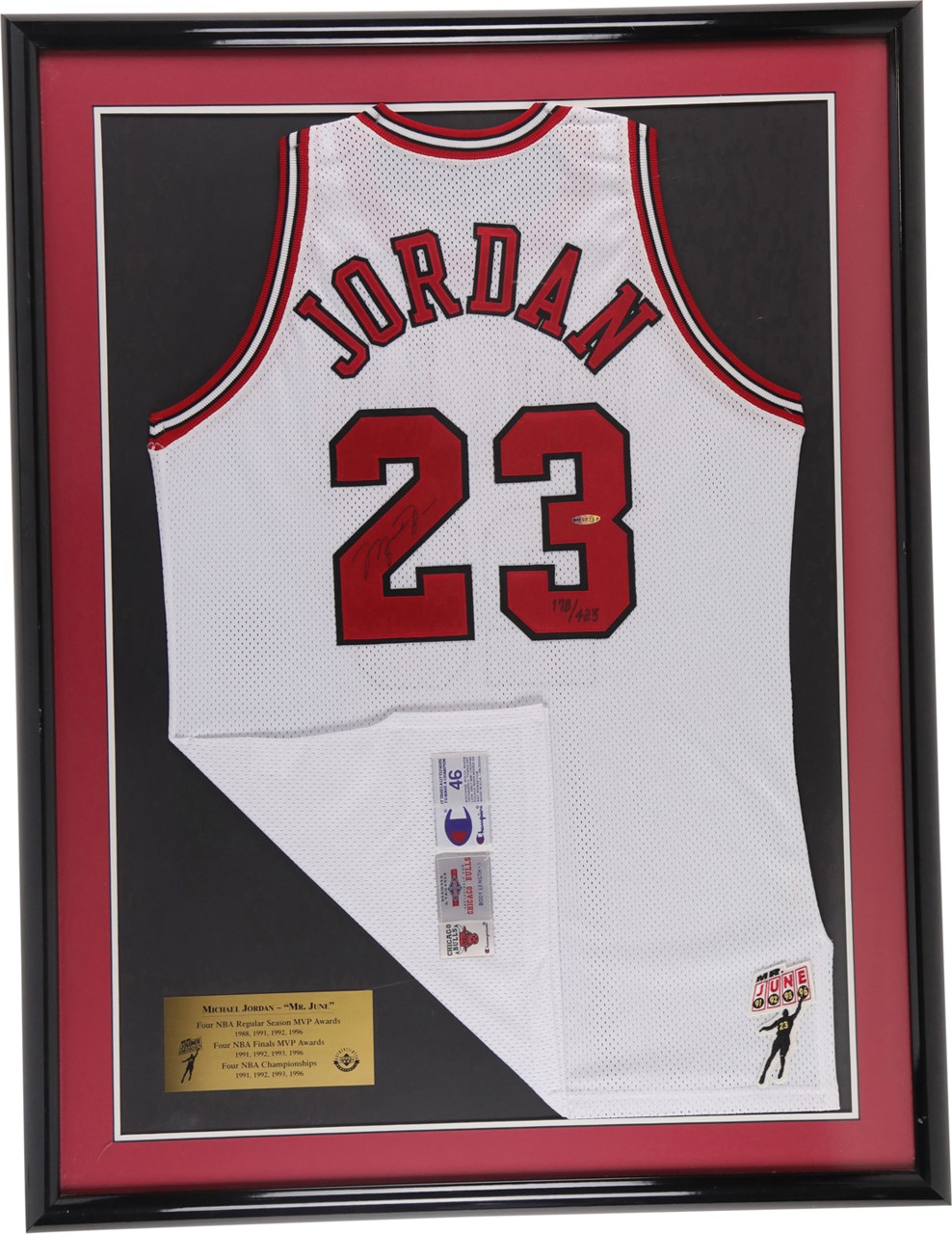 - 1997-98 Michael Jordan "Mr. June" Signed Chicago Bulls Jersey 178/423 (UDA)