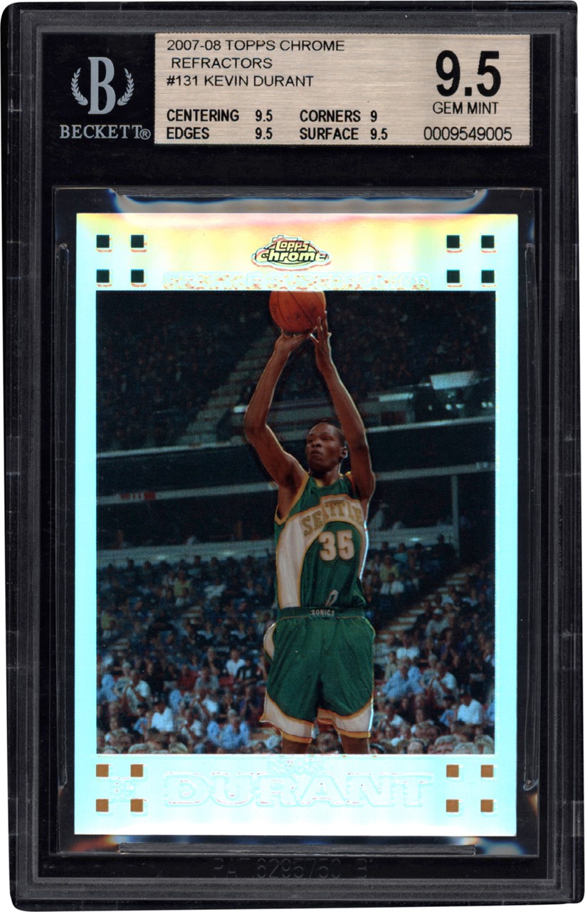 Modern Sports Cards - 2007-08 Topps Chrome Refractors #131 Kevin Durant Rookie 1203/1499 BGS GEM MINT 9.5
