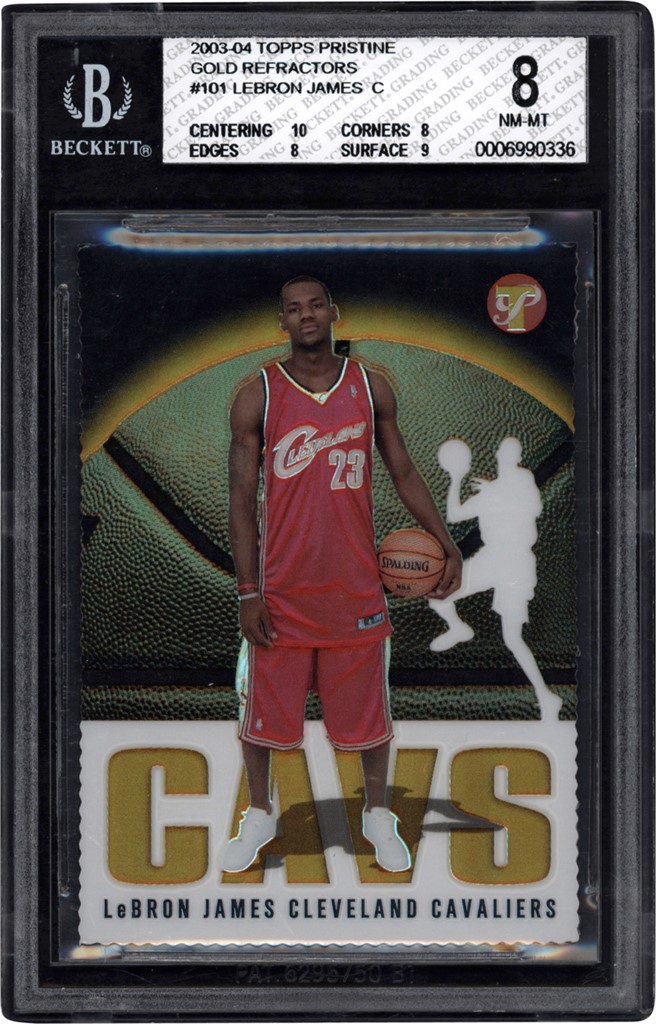 Modern Sports Cards - 2003-04 Topps Pristine Gold Refractors #101 LeBron James Rookie 83/99 BGS NM-MT 8