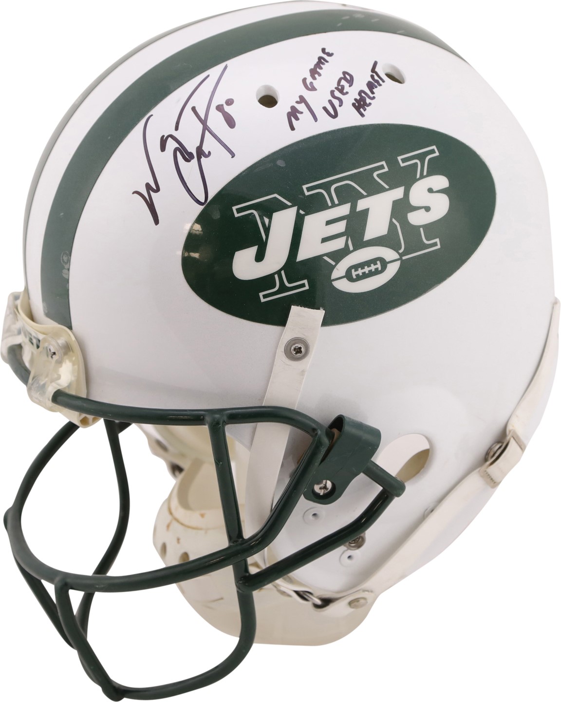 - 2005 Wayne Chrebet New York Jets Final Season Signed Game Worn Helmet - Photo-Matched to Chrebet's Final Game! (Chrebet LOA) (PSA)