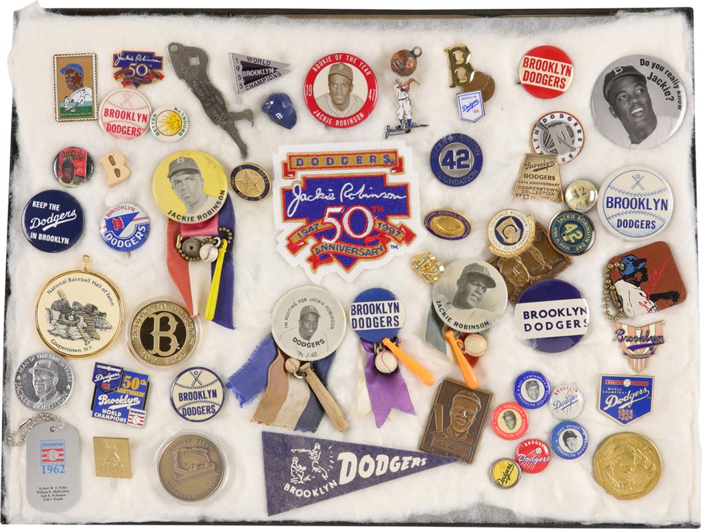 - Jackie Robinson and Brooklyn Dodgers Collection of Mostly Pins and Buttons (50+)