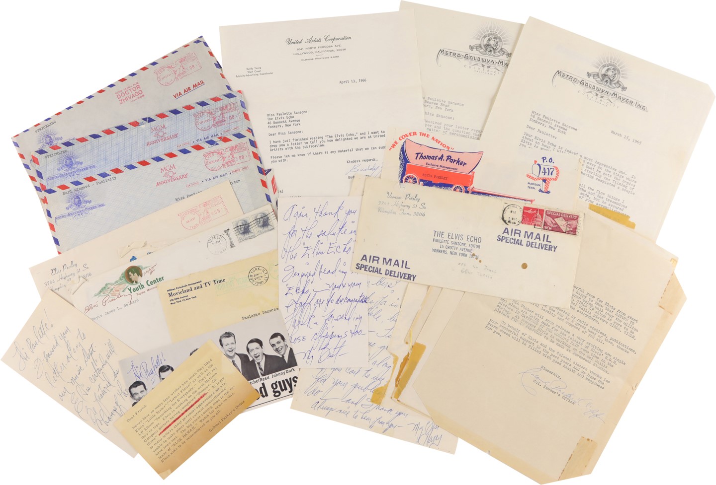 - Elvis Presley Letter Archive Including Vernon Presley, Colonel Parker's Office, and Many Tom Diskin (50+)