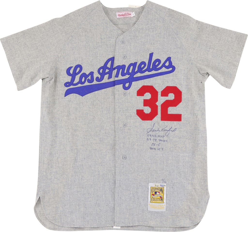 - Sandy Koufax Brooklyn Dodgers Signed and Multi-Inscribed Limited Edition Jersey - LE 13/32 (OA)