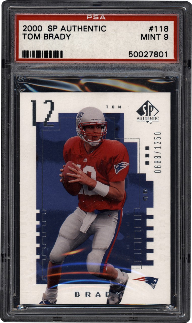 The G.O.A.T Collection - 2000 SP Authentic #118 Tom Brady Rookie /1250 PSA MINT 9