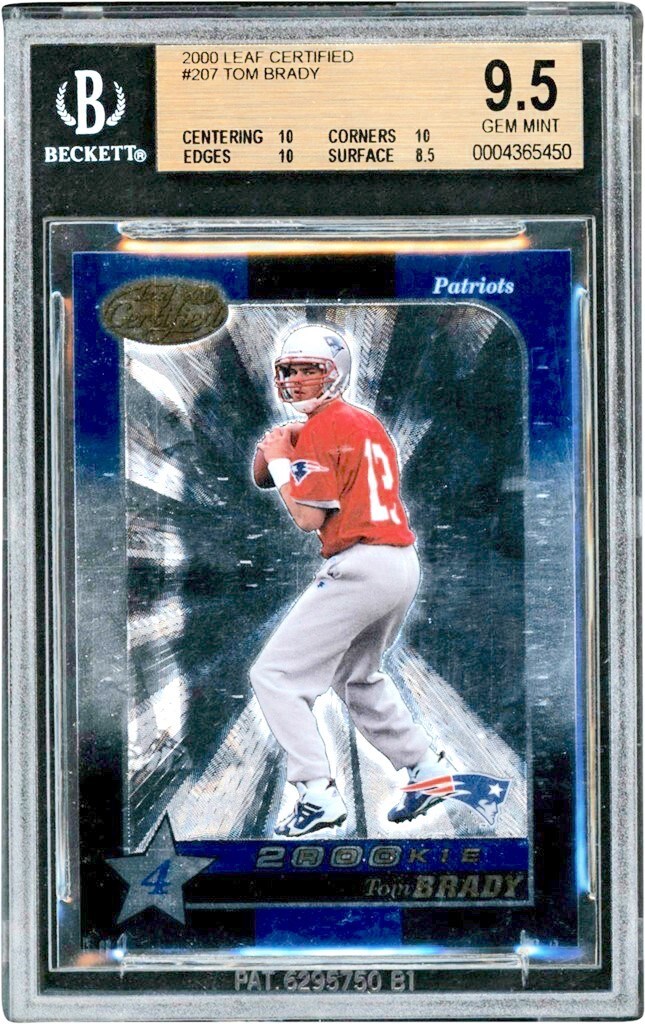 The G.O.A.T Collection - 2000 Leaf Certified #183 Tom Brady Rookie 1088/1500 - Three 10 Subgrades! BGS GEM MINT 9.5