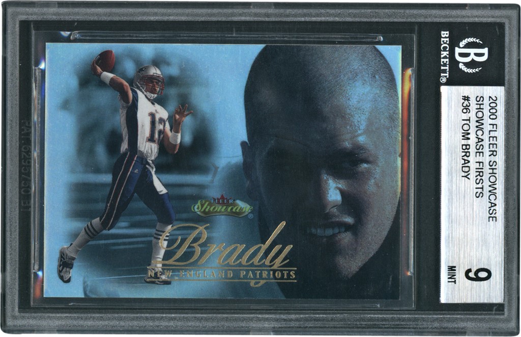 The G.O.A.T Collection - 2000 Fleer Showcase Showcase Firsts #36 Tom Brady Rookie 175/250 BGS MINT 9 (Pop 7 - None Graded Higher!)