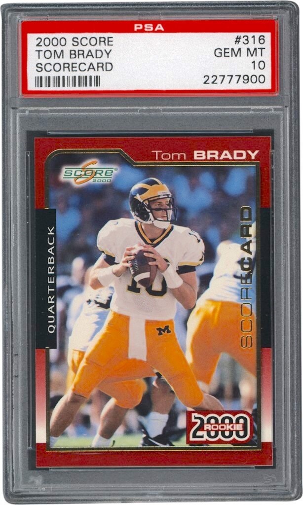 - 2000 Score Scorecard #316 Tom Brady Rookie 1197/2000 PSA GEM MINT 10 (Pop 18)