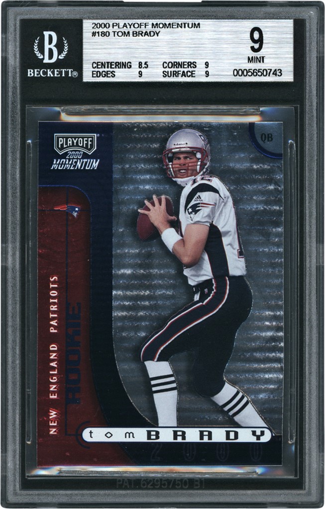 The G.O.A.T Collection - 2000 Playoff Momentum #180 Tom Brady 438/750 BGS MINT 9
