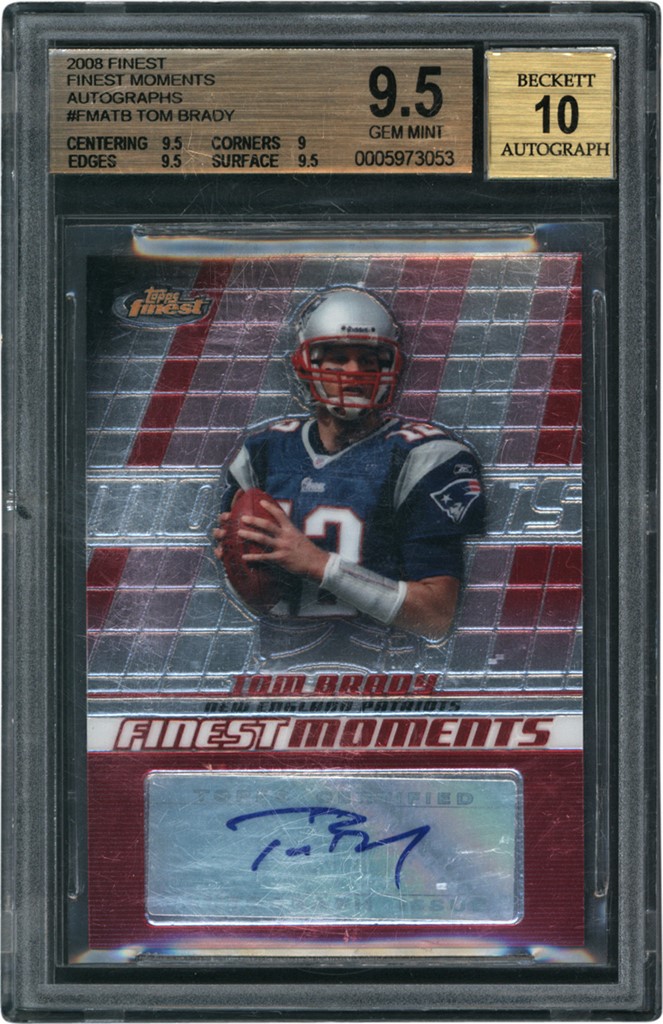 The G.O.A.T Collection - 2008 Topps Finest Moments Autographs #FMATB Tom Brady Autograph BGS GEM MINT 9.5 - Auto 10 (Pop 6 - None Higher!)