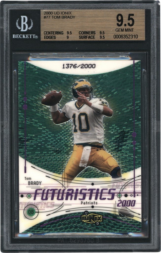 The G.O.A.T Collection - 2000 UD Ionix #77 Tom Brady Rookie 1376/2000 BGS GEM MINT 9.5