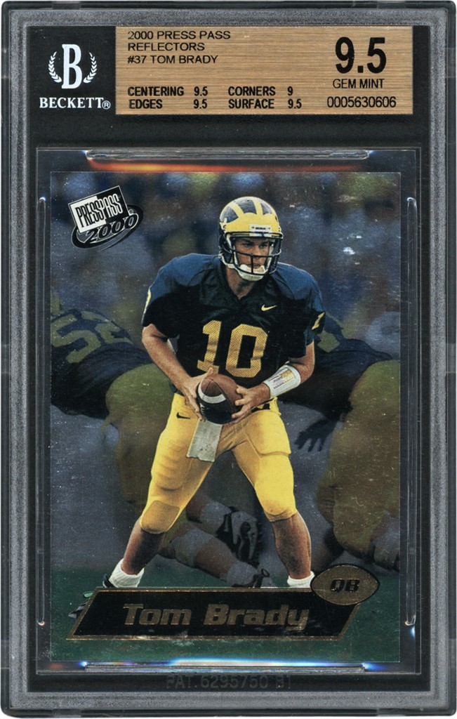 The G.O.A.T Collection - 2000 Press Pass Reflectors #37 Tom Brady Rookie 286/500 BGS GEM MINT 9.5