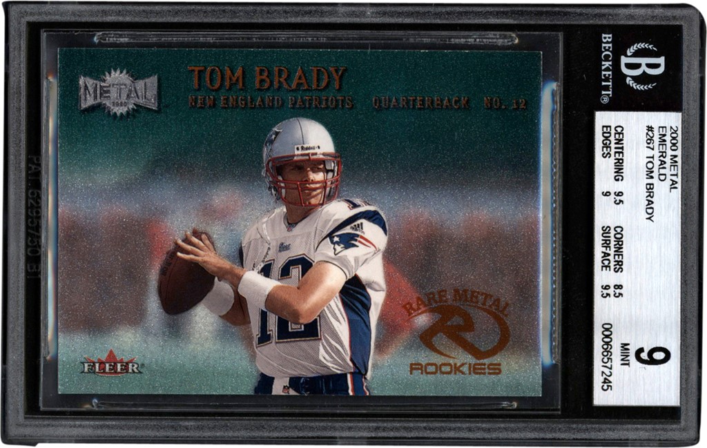 - 2000 Metal Emerald #267 Tom Brady Rookie BGS MINT 9