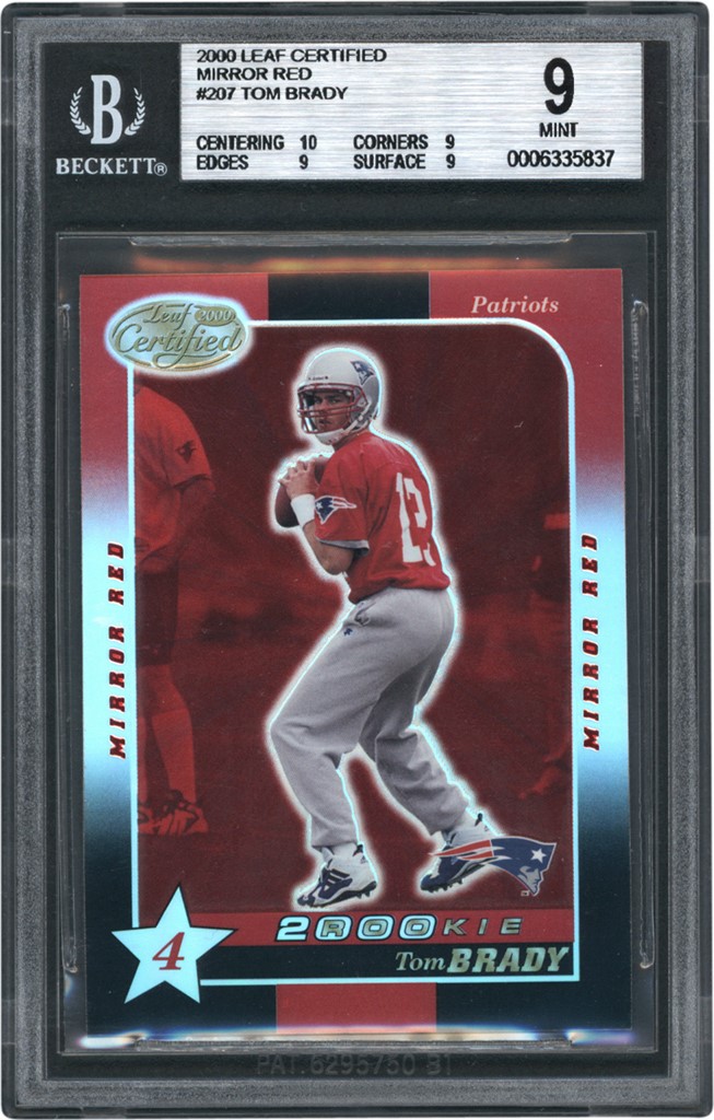 The G.O.A.T Collection - 2000 Leaf Certified Mirror Red #207 Tom Brady Rookie BGS MINT 9 (True+)
