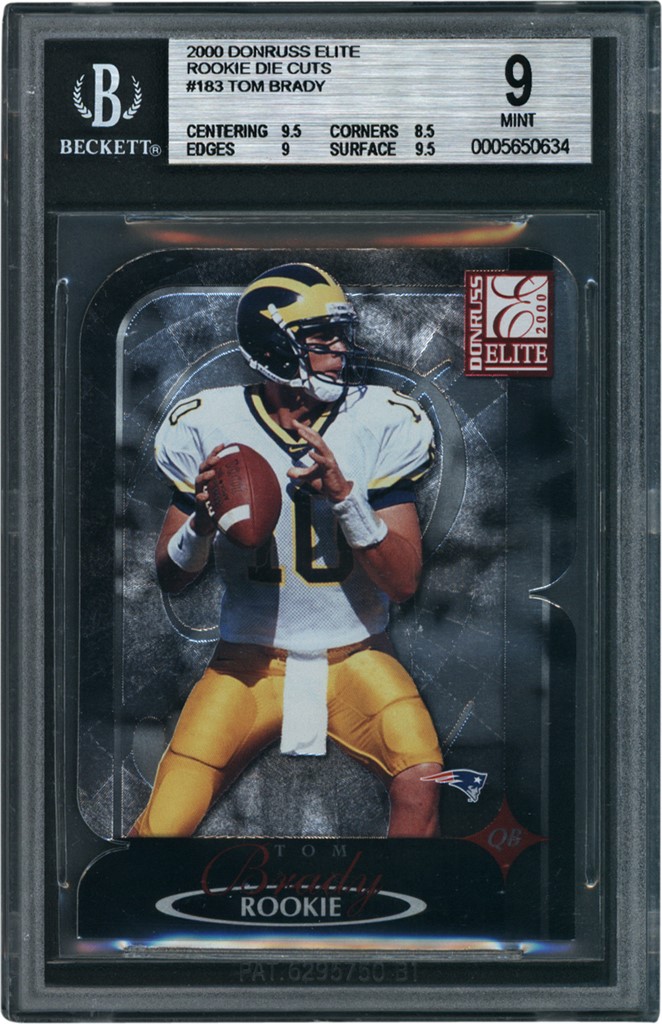 The G.O.A.T Collection - 2000 Donruss Elite Rookie Die Cuts #183 Tom Brady 465/2000 BGS MINT 9
