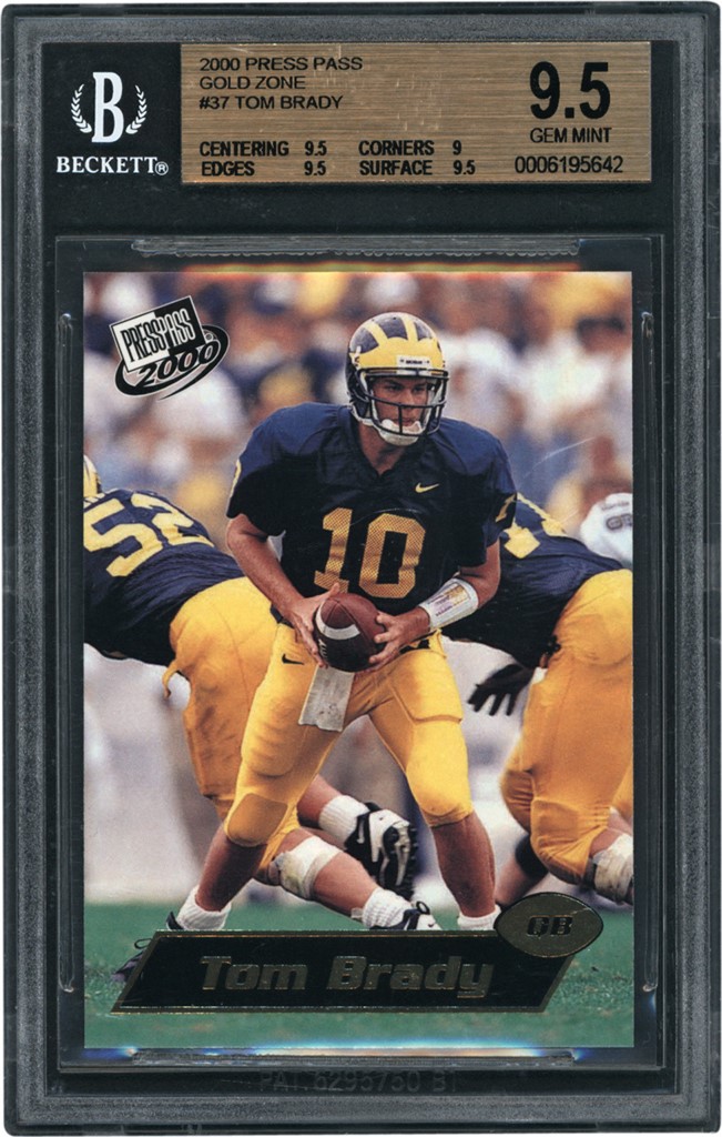 The G.O.A.T Collection - 2000 Press Pass Gold Zone #37 Tom Brady Rookie BGS GEM MINT 9.5
