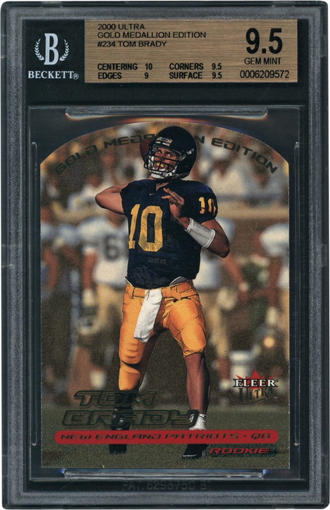 The G.O.A.T Collection - 2000 Ultra Gold Medallion Edition #234 Tom Brady Rookie BGS GEM MINT 9.5