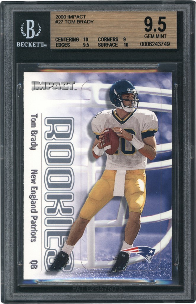 The G.O.A.T Collection - 2000 Impact #27 Tom Brady Rookie BGS GEM MINT 9.5