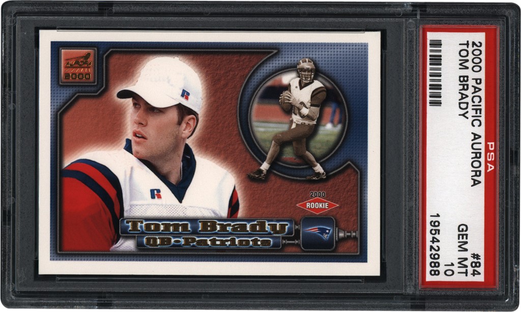 The G.O.A.T Collection - 2000 Pacific Aurora #84 Tom Brady Rookie PSA GEM MINT 10