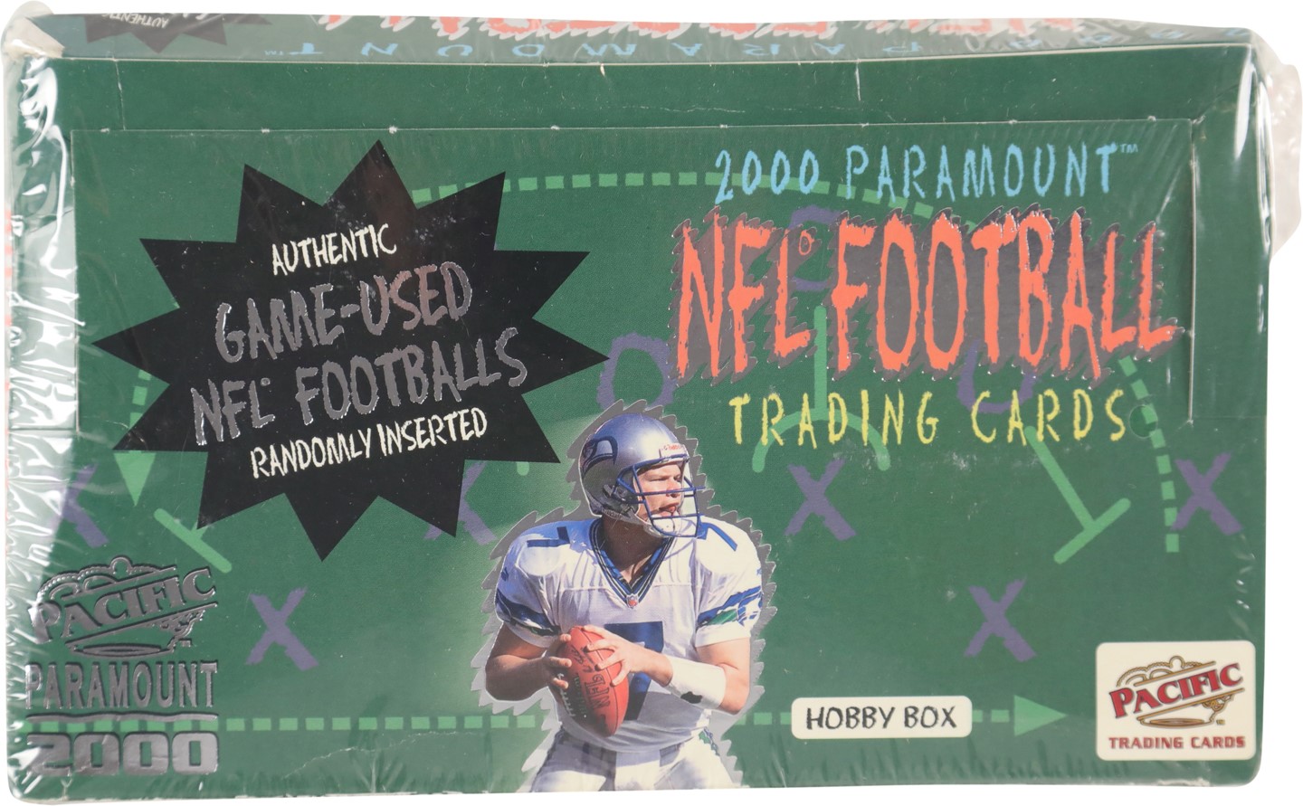 The G.O.A.T Collection - 2000 Pacific Paramount Football Factory Sealed Hobby Box - Tom Brady Rookie Year