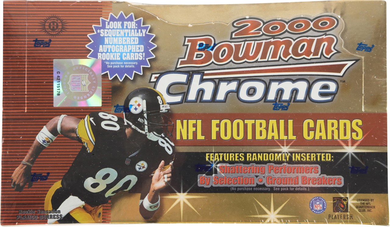 The G.O.A.T Collection - 2000 Bowman Chrome Football Factory Sealed Hobby Box - Tom Brady Rookie Year