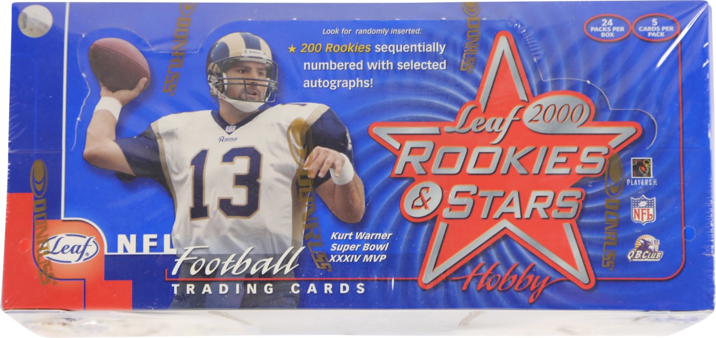 The G.O.A.T Collection - 2000 Leaf Rookies & Stars Football Factory Sealed Hobby Box - Tom Brady Rookie Year