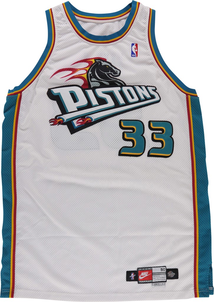 - 1999-00 Grant Hill Detroit Pistons Game Worn Jersey (RGU Photo-Match LOA)