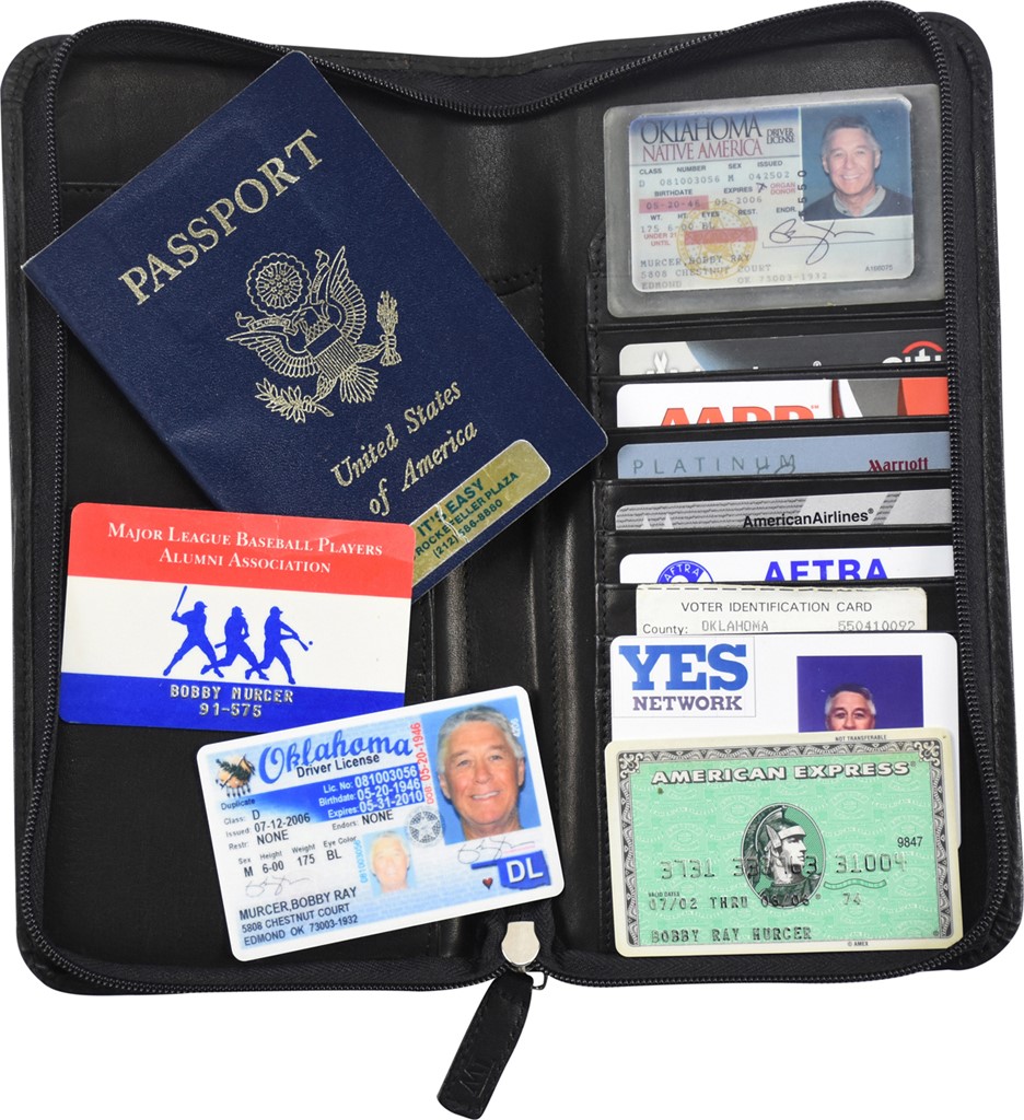 - Bobby Murcer Personally Owned Wallet with Passport, Drivers License and More