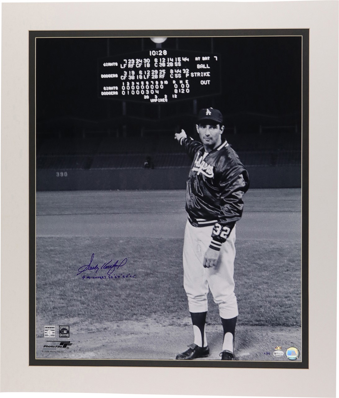 - Sandy Koufax "4 No-Hitters 62, 63, 64, 65" Signed Oversize Limited Edition Photograph LE 2/32 (OA)