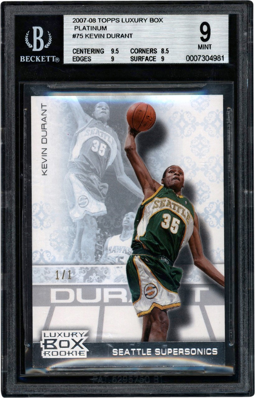 - 2007-2008 Topps Luxury Box Platinum #75 Kevin Durant "1/1" Rookie BGS MINT 9