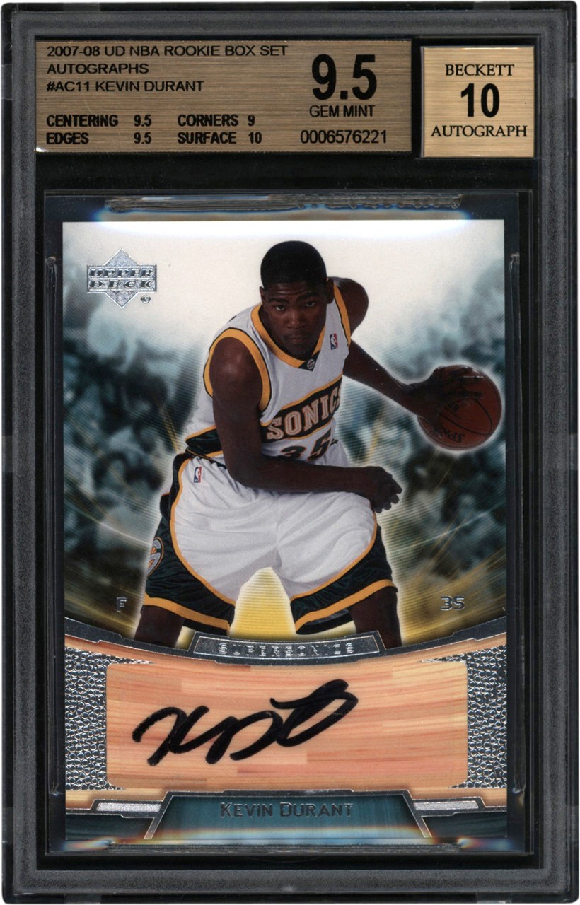 2007-08 Upper Deck NBA Rookie Box Set Autographs #AC11 Kevin Durant Rookie Auto BGS GEM MINT 9.5 - Auto 10