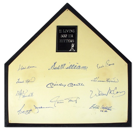 500 Homerun Hitters Signed Home Plate