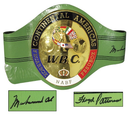 Muhammad Ali & Boxing - Muhammad Ali& Floyd Patterson Signed Championship Belt